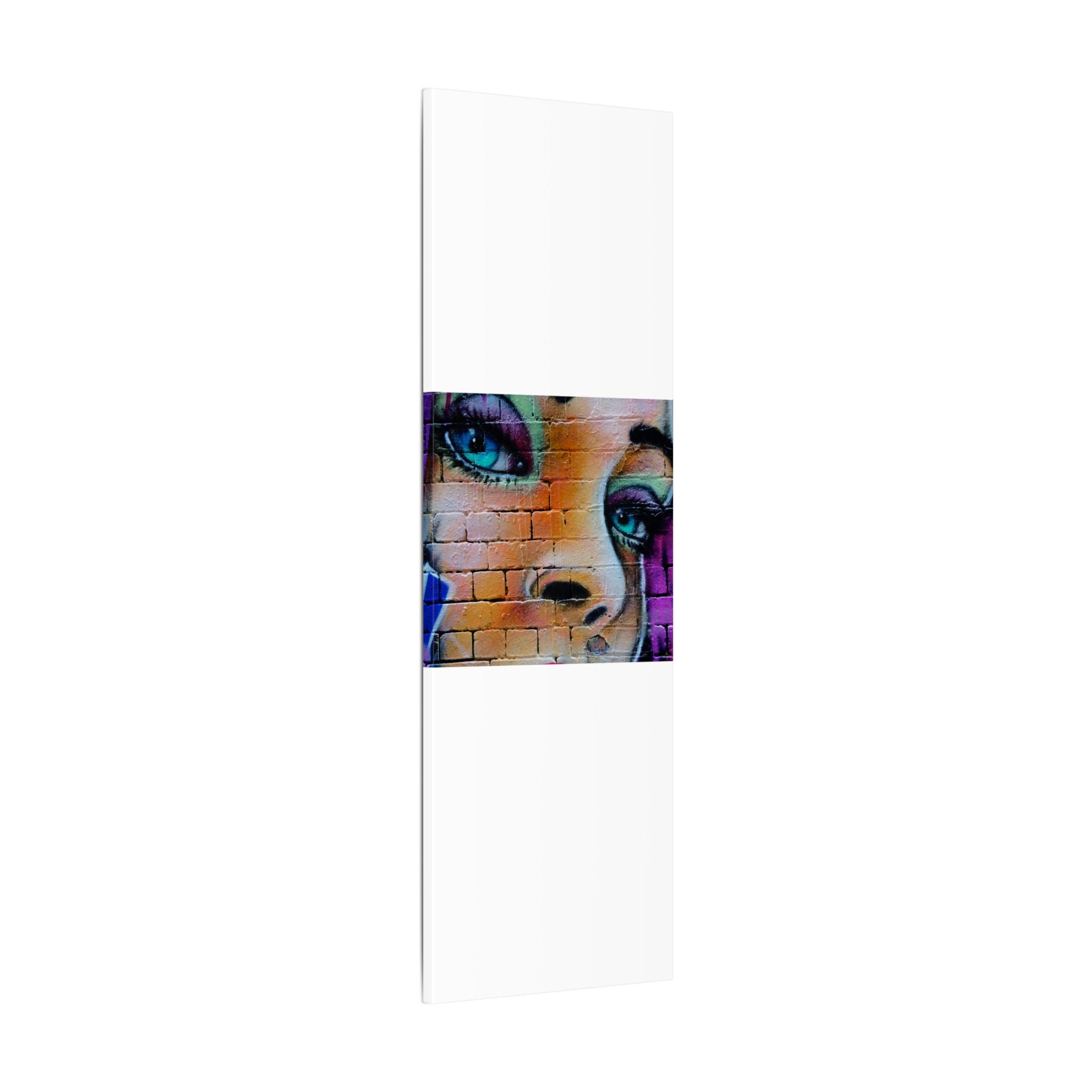 Graffiti Face Matte Canvas Print — Urban Street Art Portrait Wall Decor