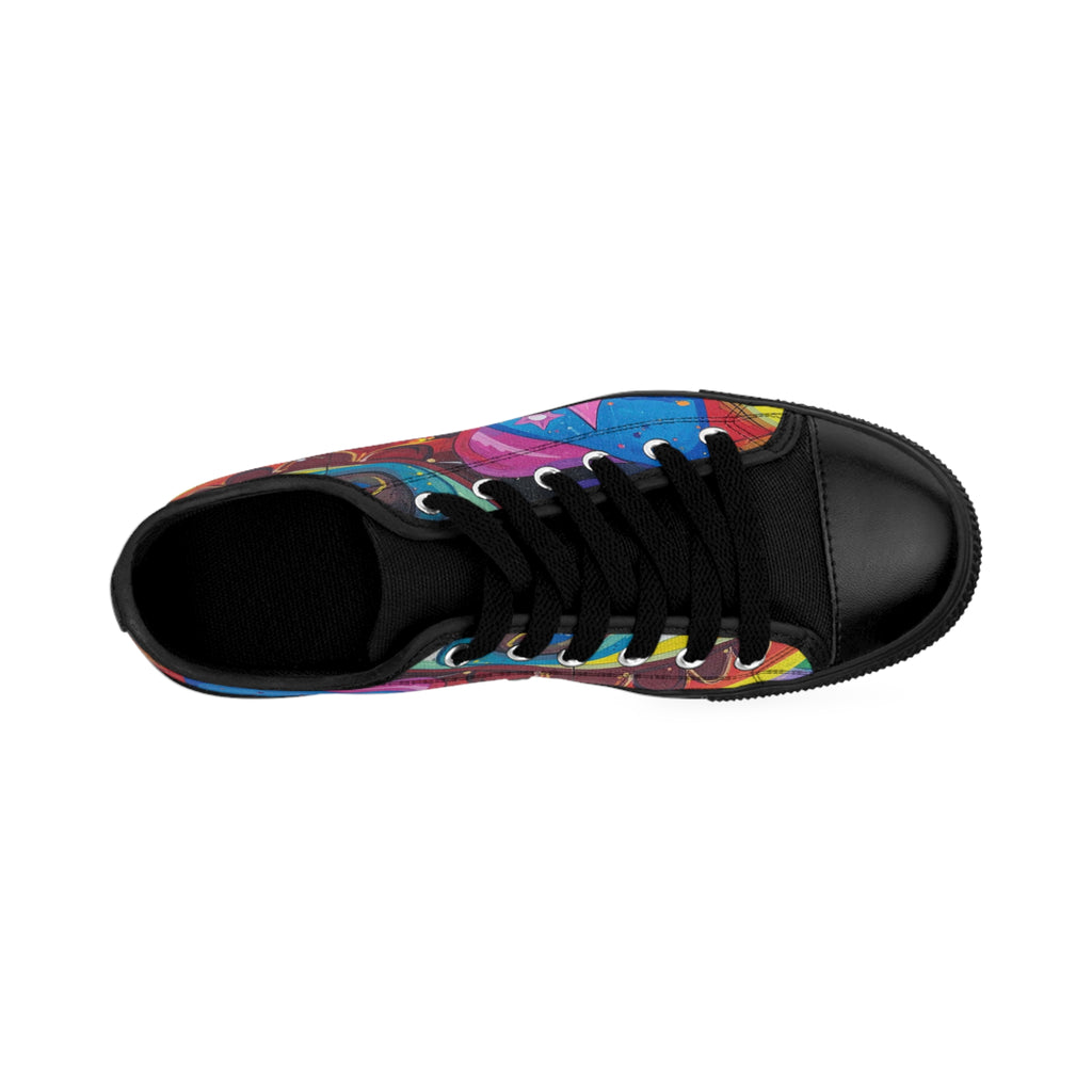 Vibrant Women's Sneakers with Colorful Graffiti Design 1