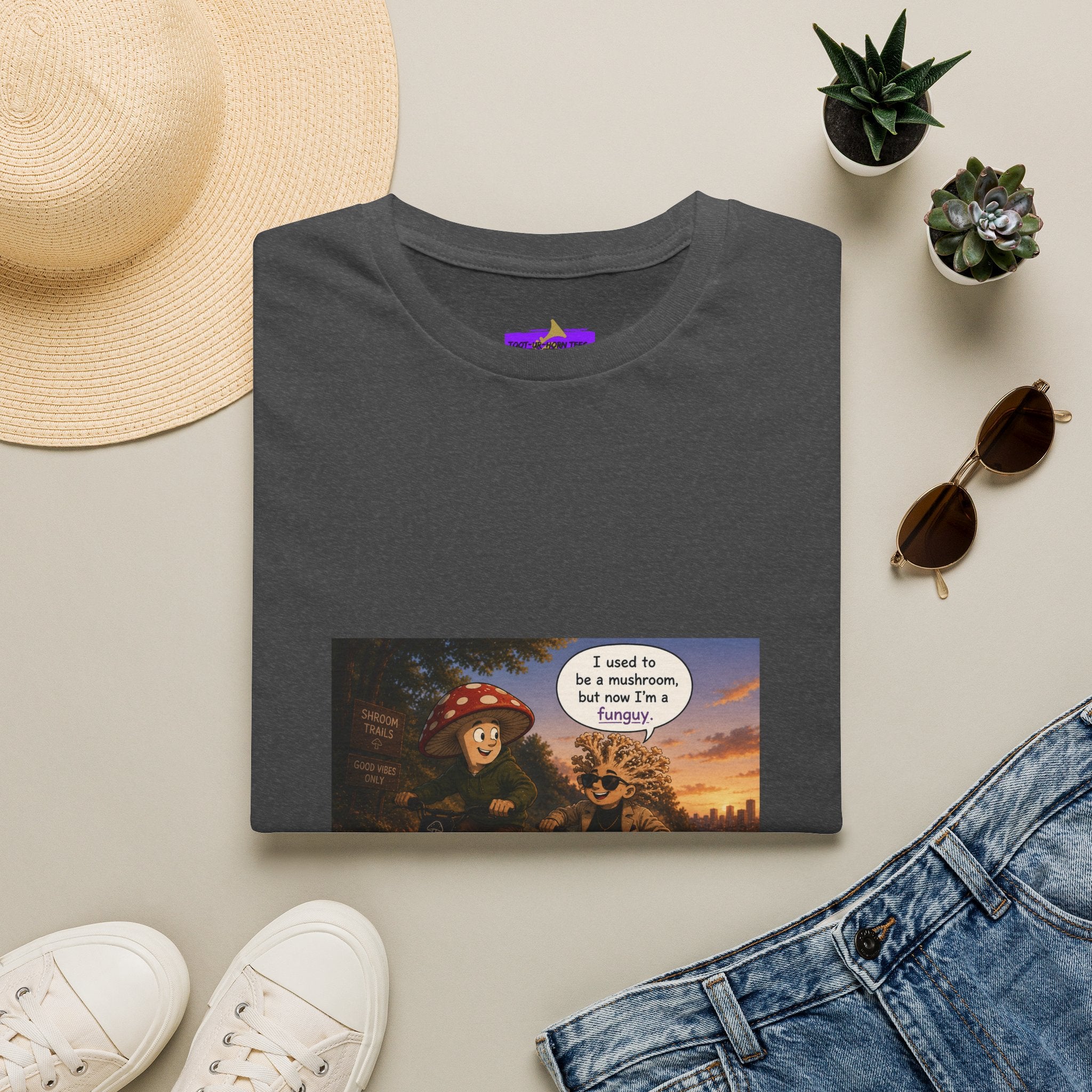 Mushroom Pun T-Shirt — "I used to be a mushroom, but now I’m fungi" Graphic Tee