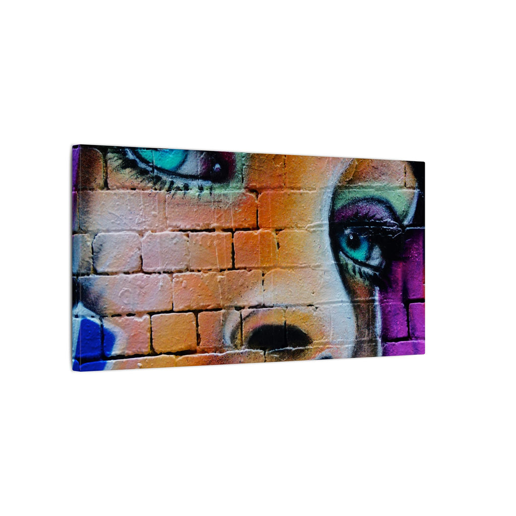 Graffiti Face Matte Canvas Print — Urban Street Art Portrait Wall Decor