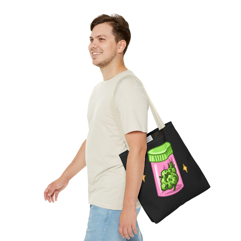 Vibrant Weed Tote Bag - Fun Cannabis Carryall for Partying, Gifts, Festivals, Eco-Friendly Shopping, Unique Statement Piece