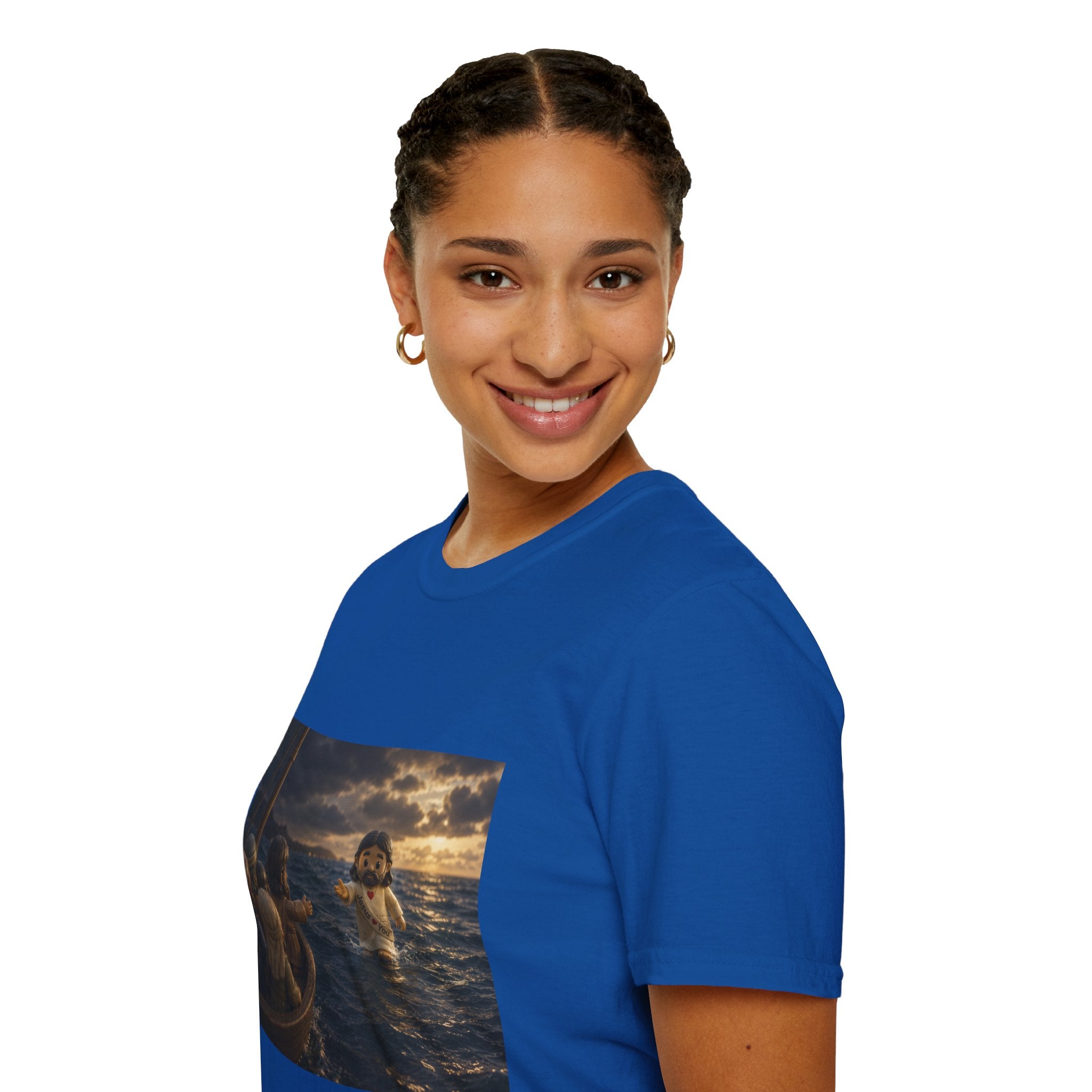 Tiny Jesus Walking on Water T-Shirt — Inspirational Biblical Faith Tee
