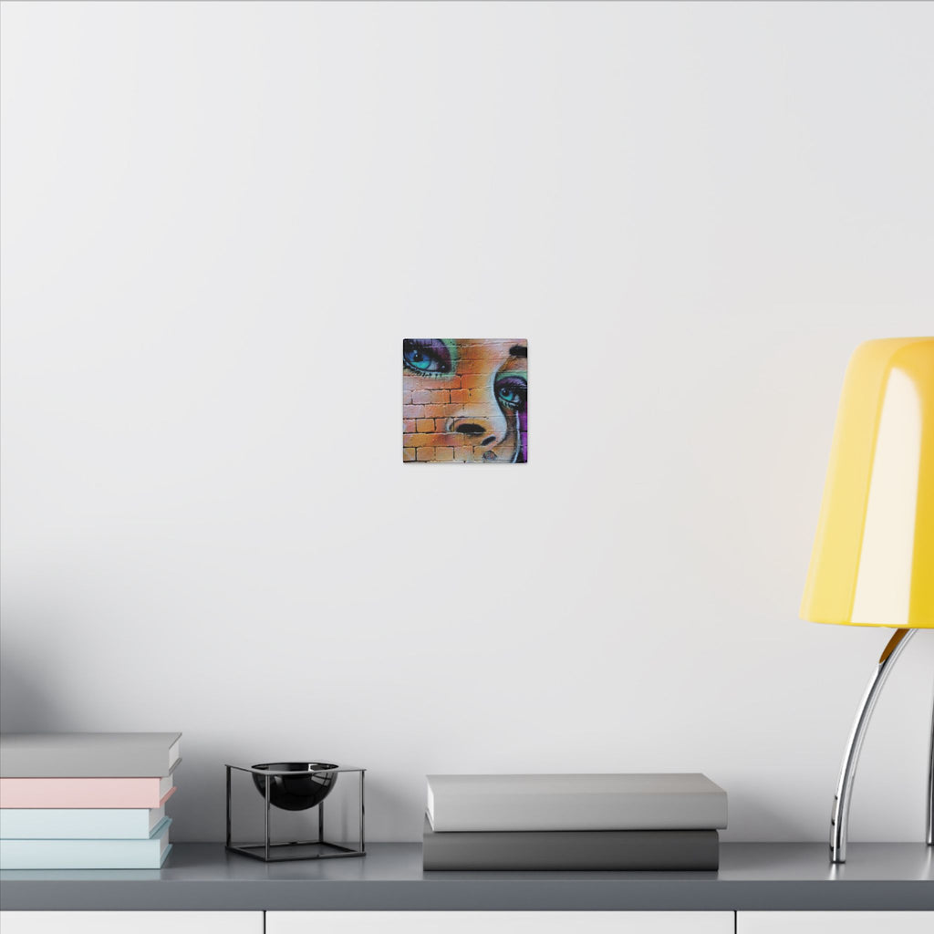 Graffiti Face Matte Canvas Print — Urban Street Art Portrait Wall Decor