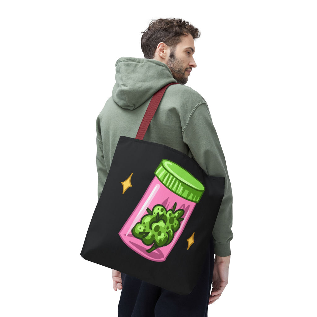 Vibrant Weed Tote Bag - Fun Cannabis Carryall for Partying, Gifts, Festivals, Eco-Friendly Shopping, Unique Statement Piece