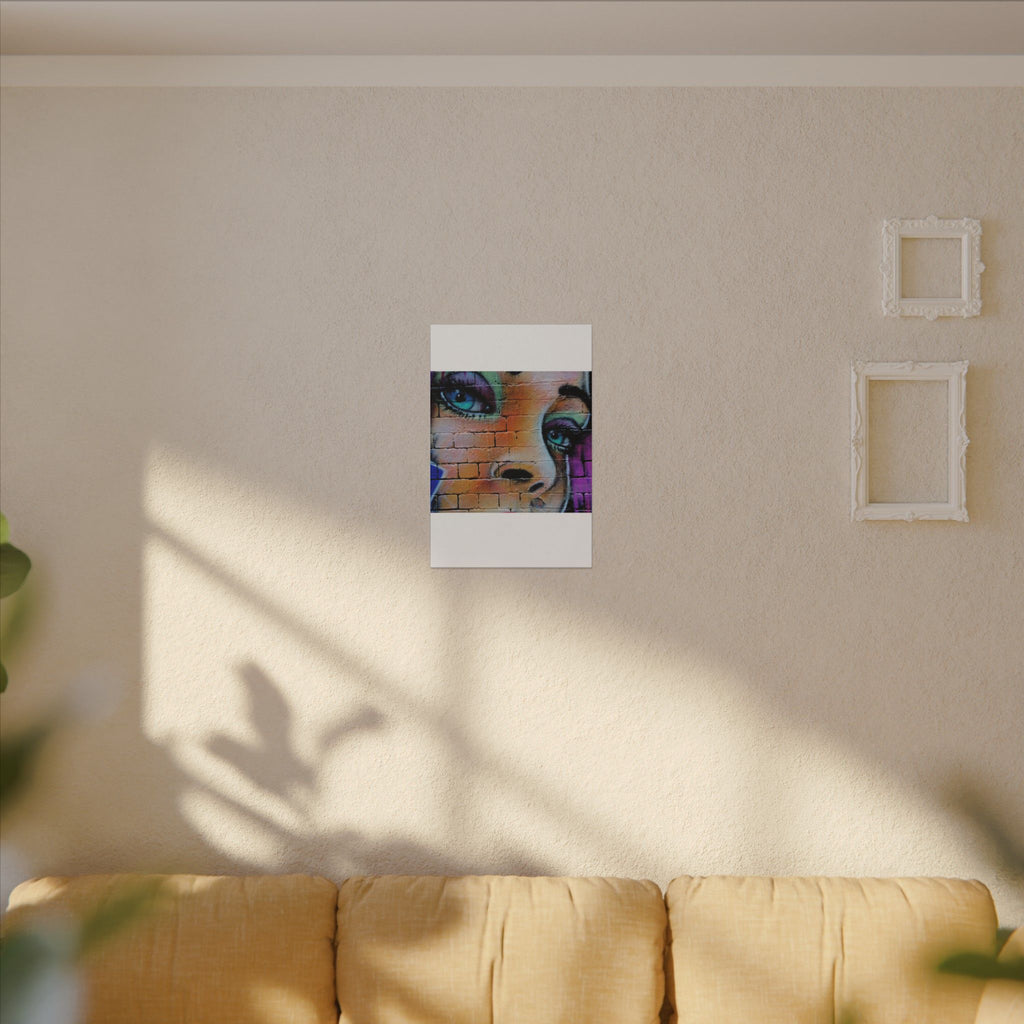 Graffiti Face Matte Canvas Print — Urban Street Art Portrait Wall Decor