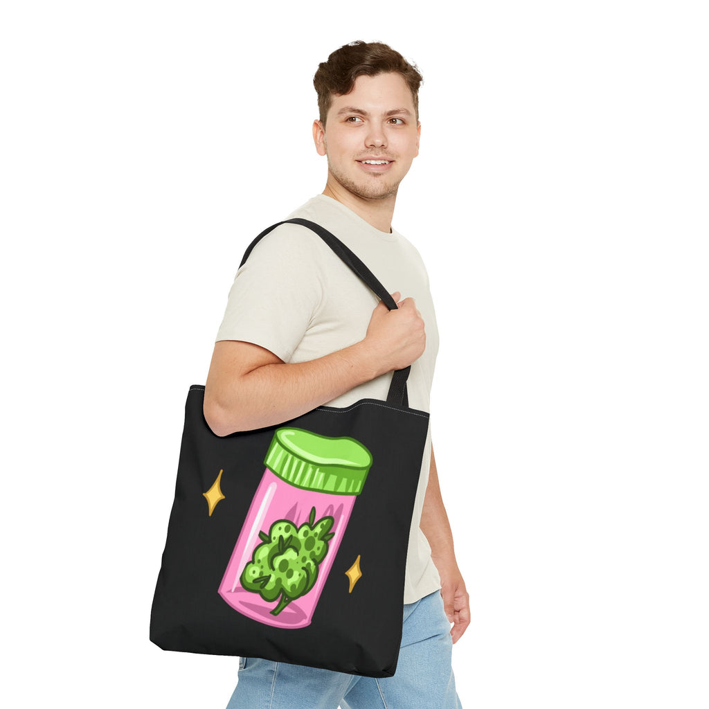 Vibrant Weed Tote Bag - Fun Cannabis Carryall for Partying, Gifts, Festivals, Eco-Friendly Shopping, Unique Statement Piece