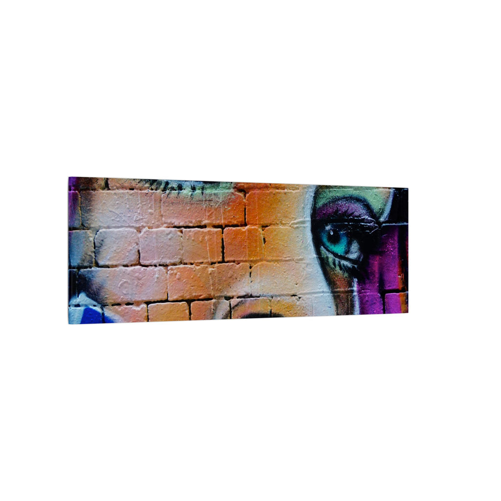 Graffiti Face Matte Canvas Print — Urban Street Art Portrait Wall Decor