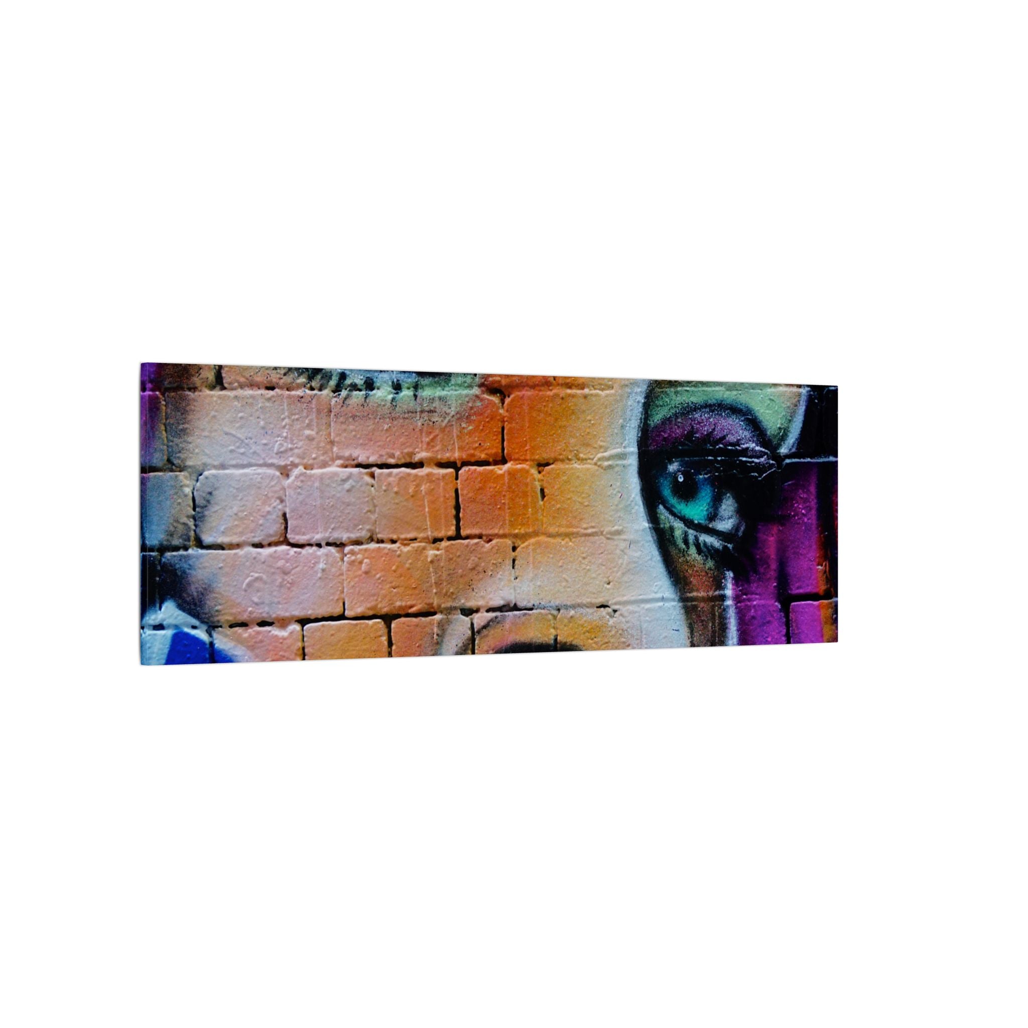 Graffiti Face Matte Canvas Print — Urban Street Art Portrait Wall Decor