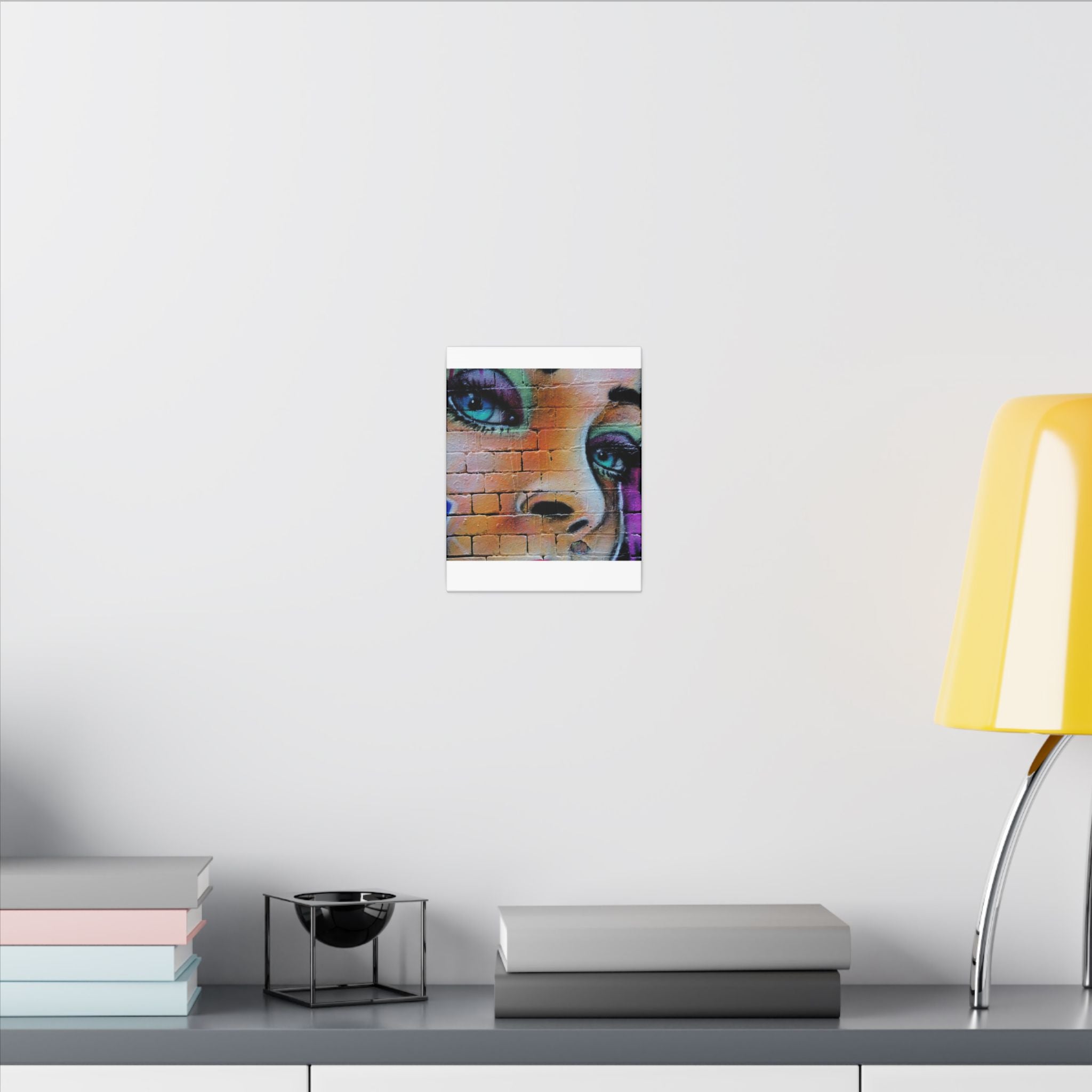 Graffiti Face Matte Canvas Print — Urban Street Art Portrait Wall Decor