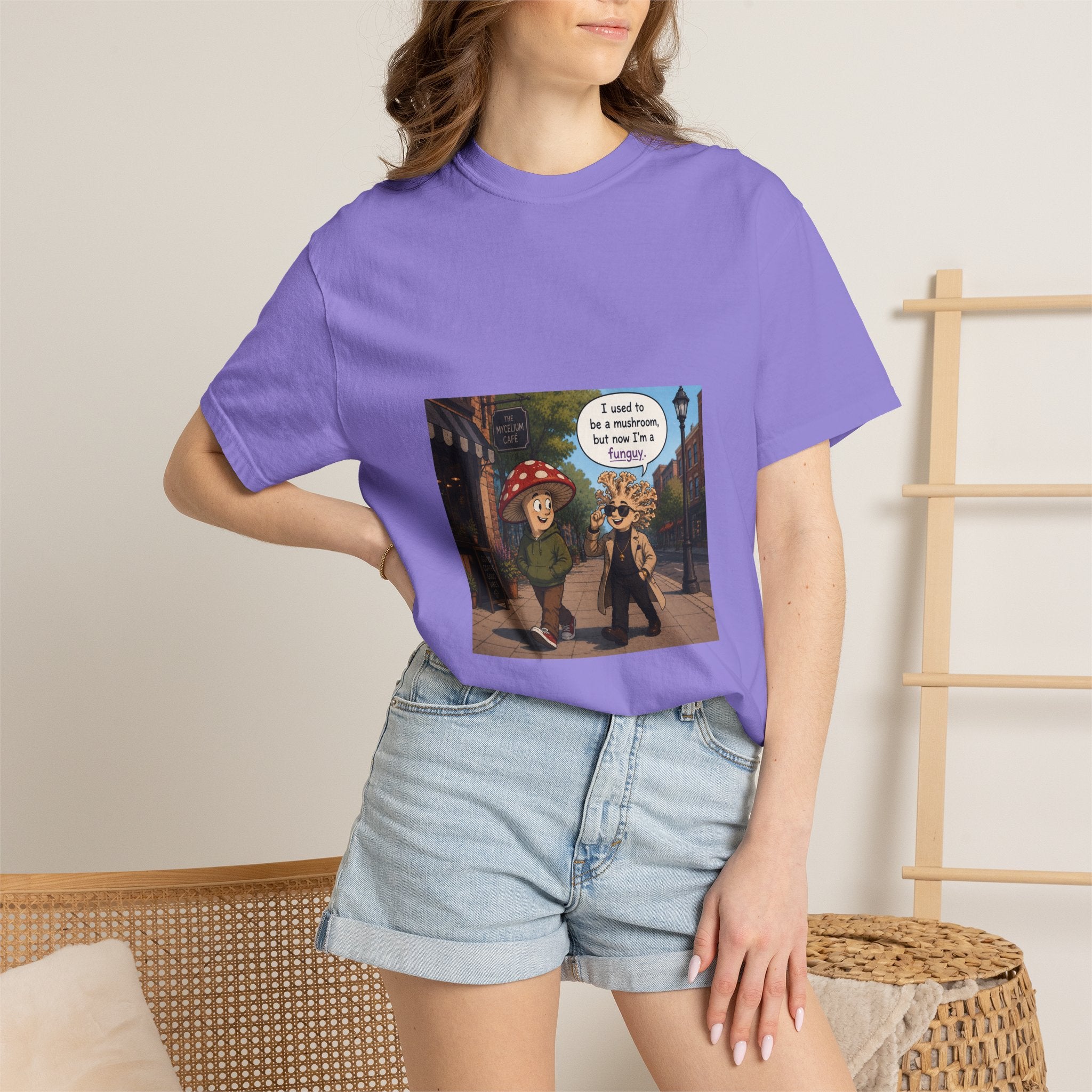 Mushroom to Funguy Graphic T-Shirt Mushroom - friends at the mycelium café Set 1