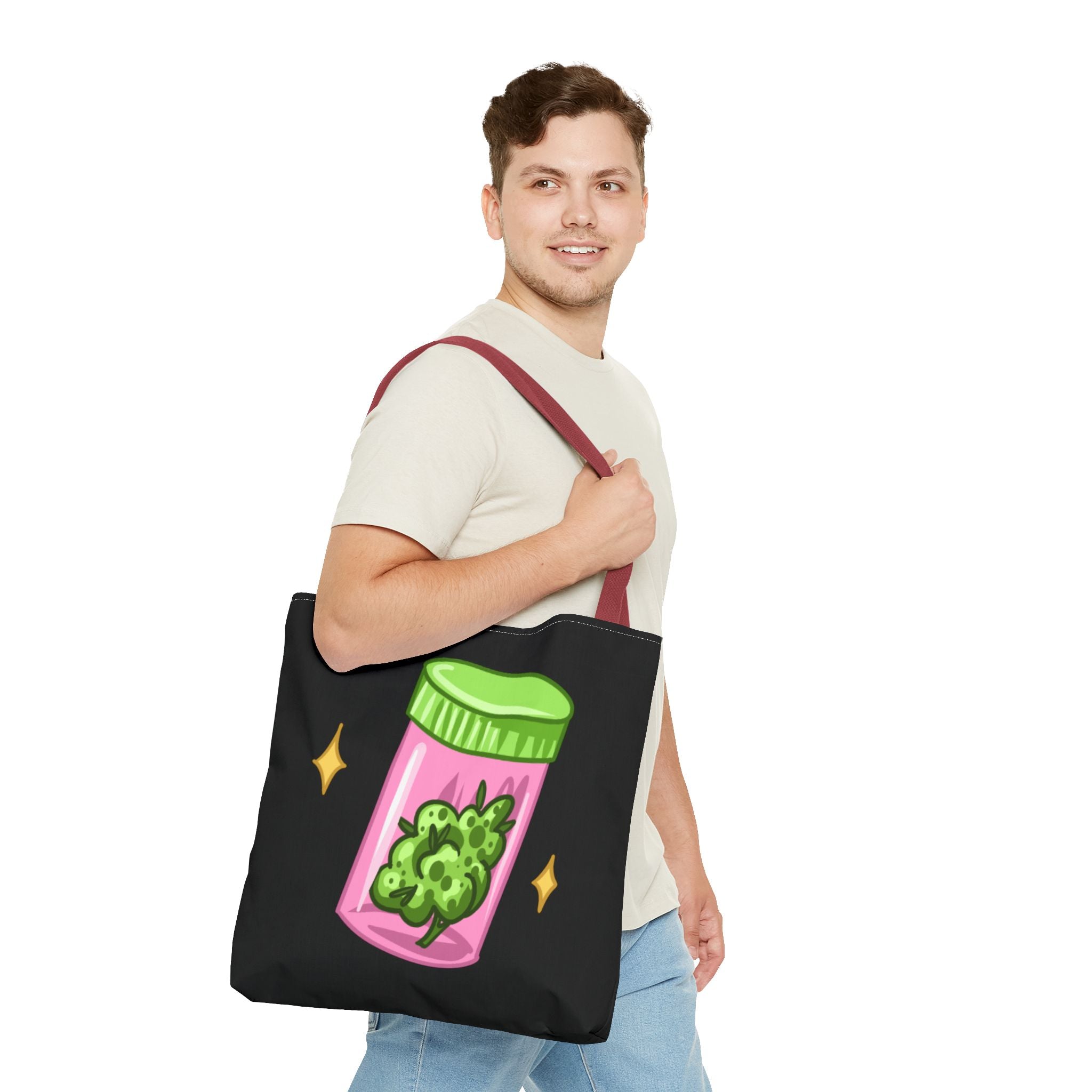 Vibrant Weed Tote Bag - Fun Cannabis Carryall for Partying, Gifts, Festivals, Eco-Friendly Shopping, Unique Statement Piece