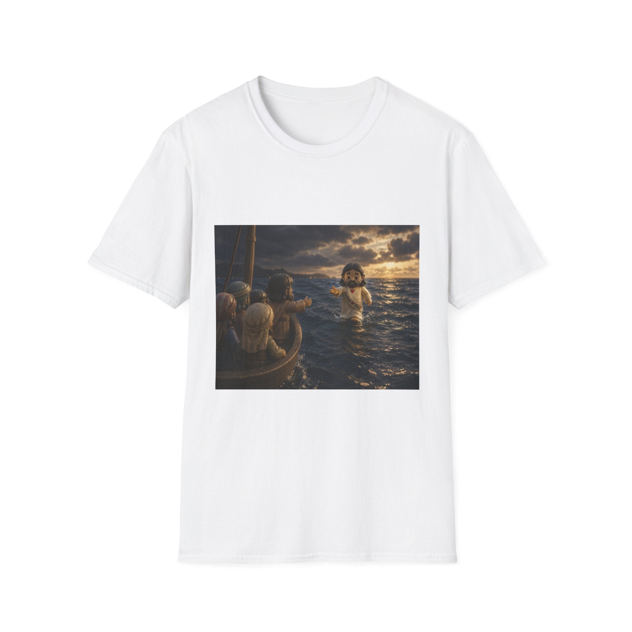 Tiny Jesus Walking on Water T-Shirt — Inspirational Biblical Faith Tee