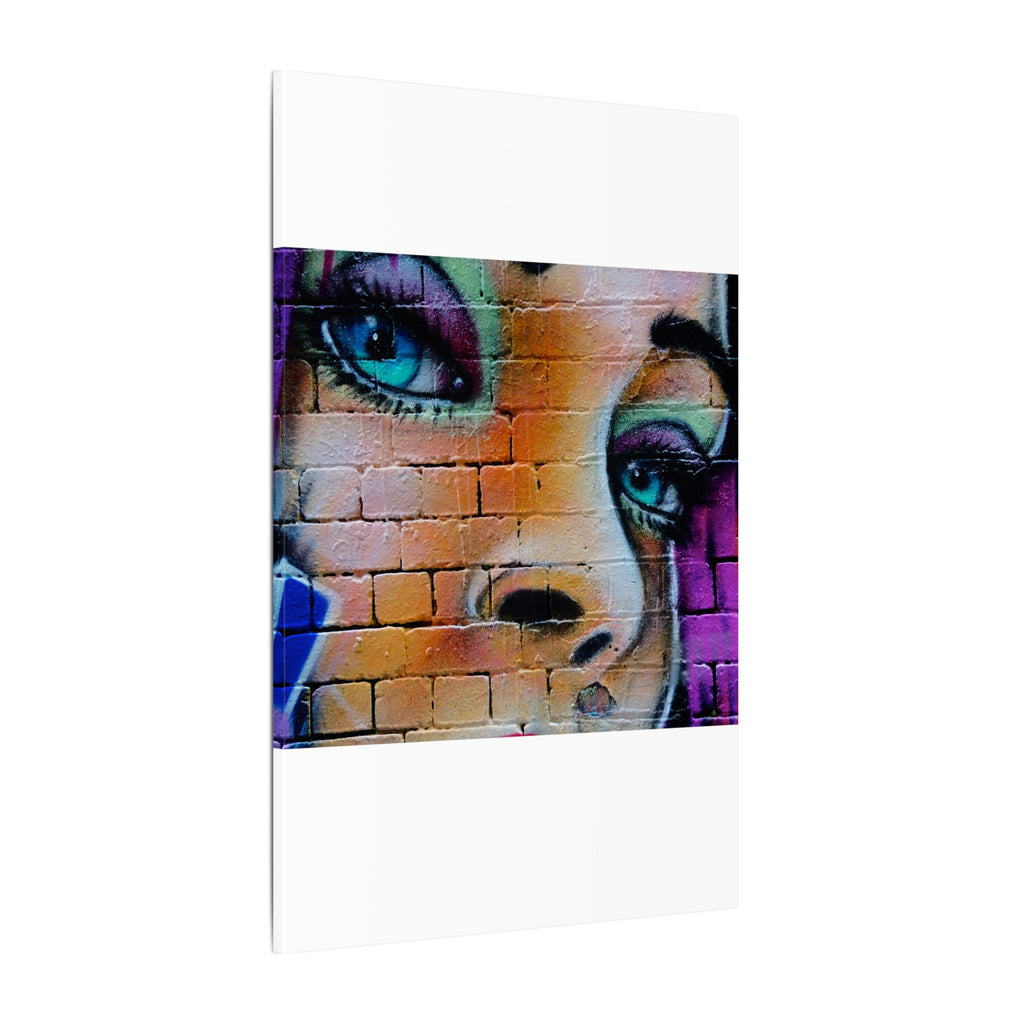 Graffiti Face Matte Canvas Print — Urban Street Art Portrait Wall Decor