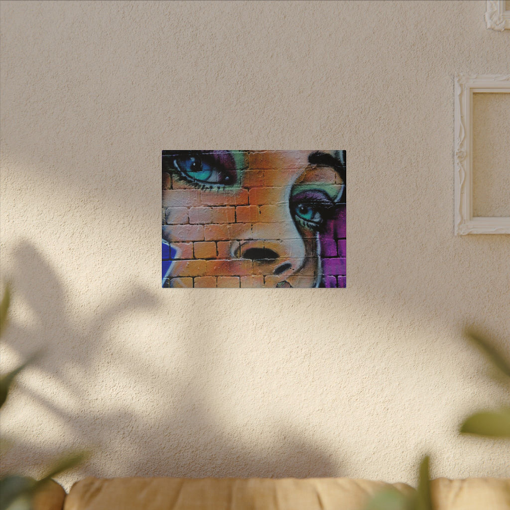 Graffiti Face Matte Canvas Print — Urban Street Art Portrait Wall Decor