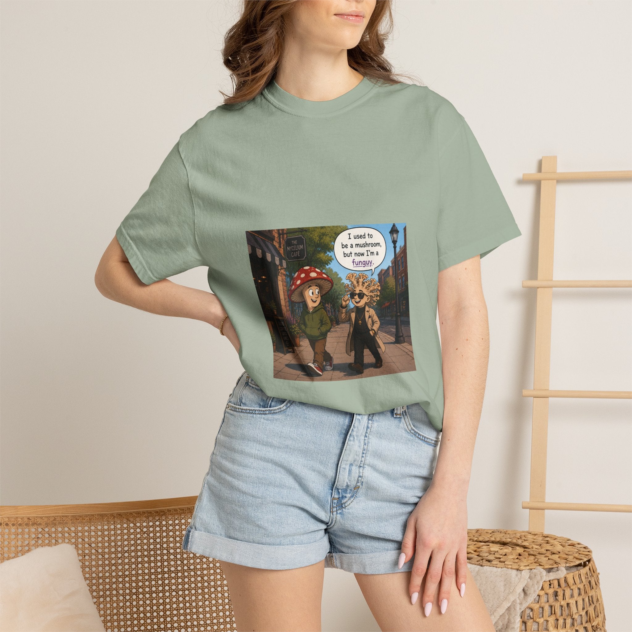 Mushroom to Funguy Graphic T-Shirt Mushroom - friends at the mycelium café Set 1