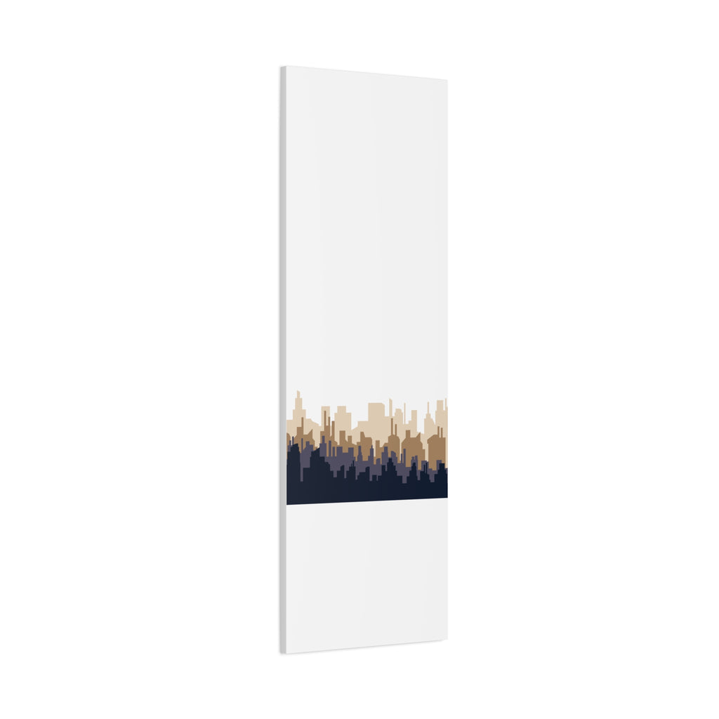 Neutral City Skyline Matte Canvas Wall Art — Minimalist Urban Home Decor