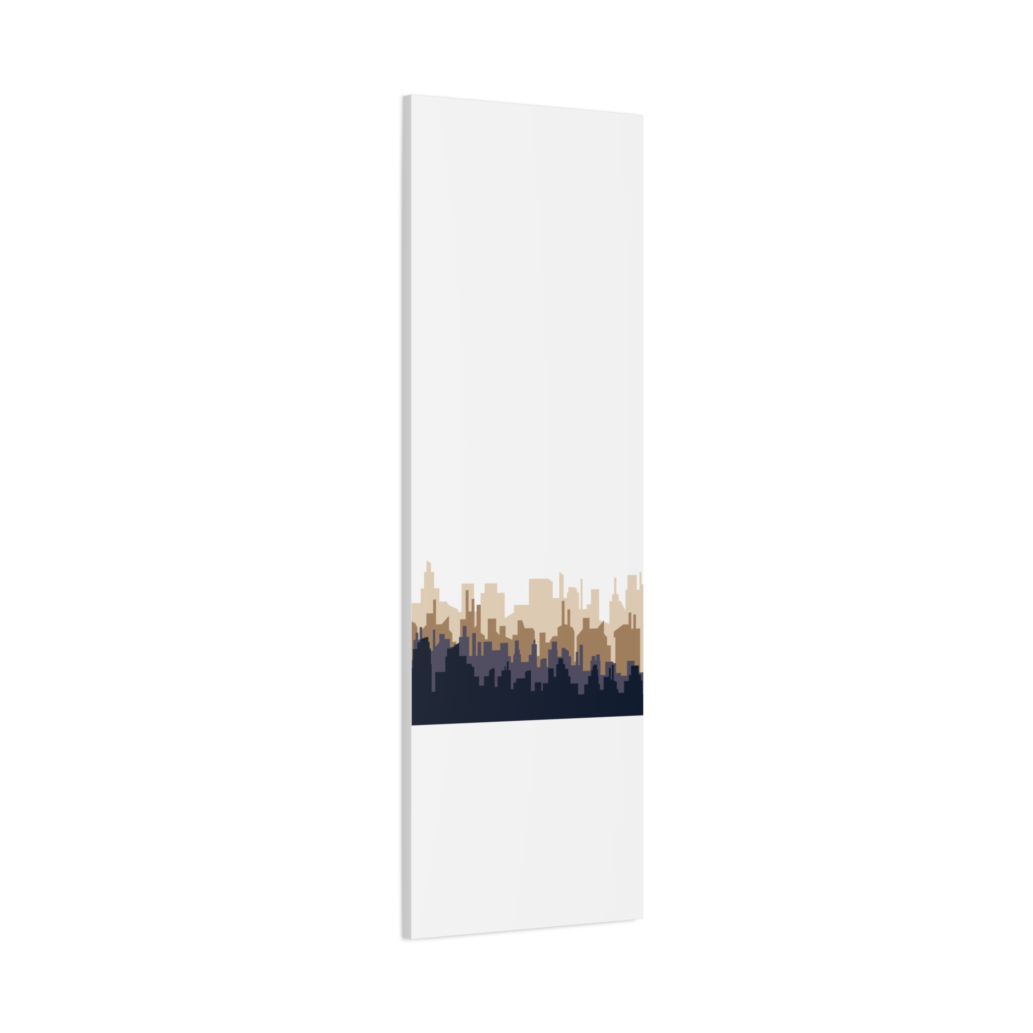 Neutral City Skyline Matte Canvas Wall Art — Minimalist Urban Home Decor