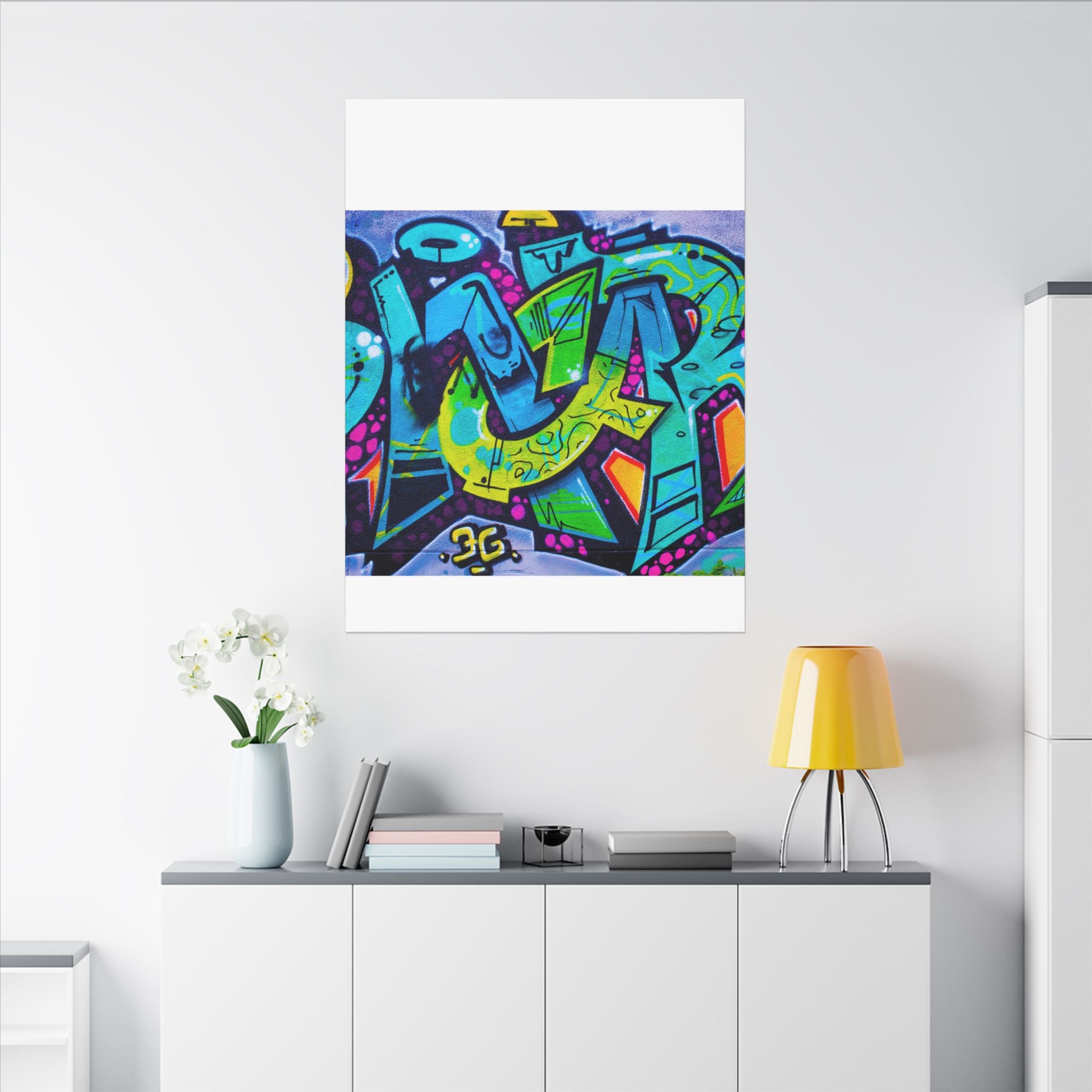 Graffiti Street Art Matte Canvas Print — Vibrant Urban Wall Art