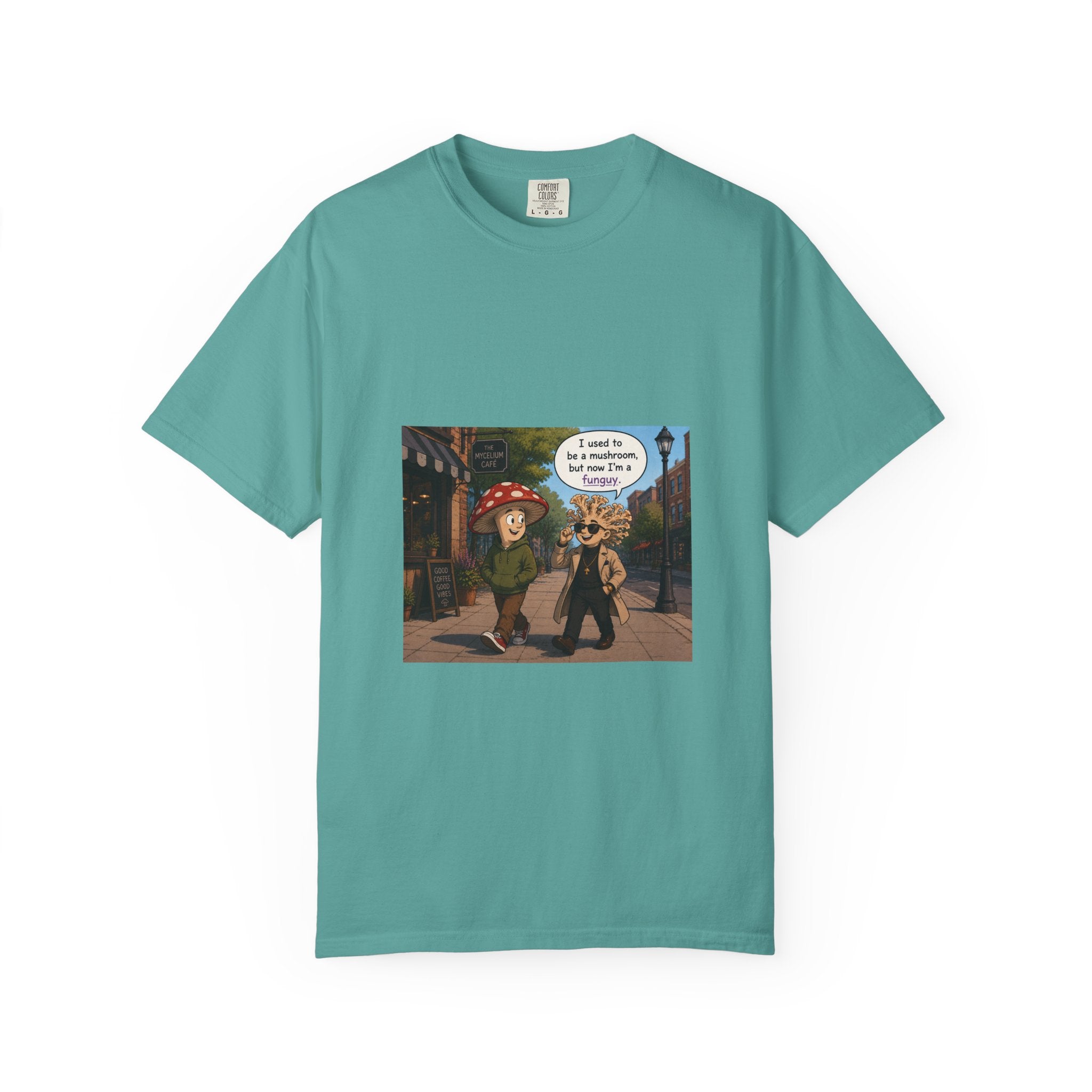 Mushroom to Funguy Graphic T-Shirt Mushroom - friends at the mycelium café Set 1