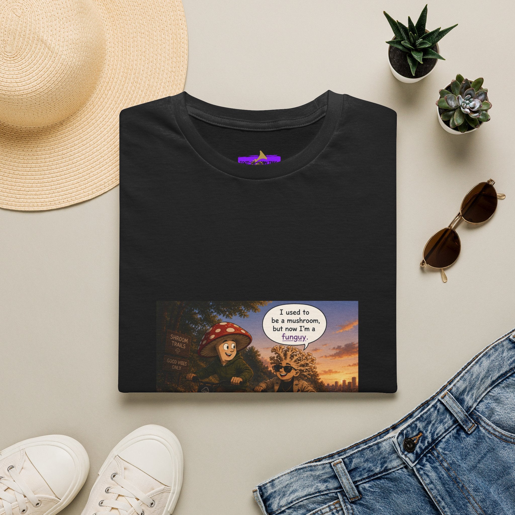 Mushroom Pun T-Shirt — "I used to be a mushroom, but now I’m fungi" Graphic Tee