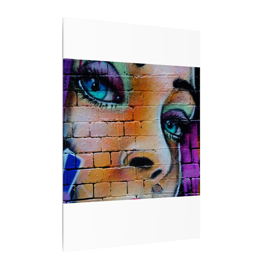 Graffiti Face Matte Canvas Print — Urban Street Art Portrait Wall Decor
