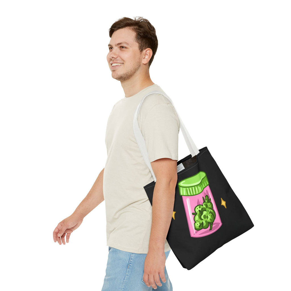 Vibrant Weed Tote Bag - Fun Cannabis Carryall for Partying, Gifts, Festivals, Eco-Friendly Shopping, Unique Statement Piece