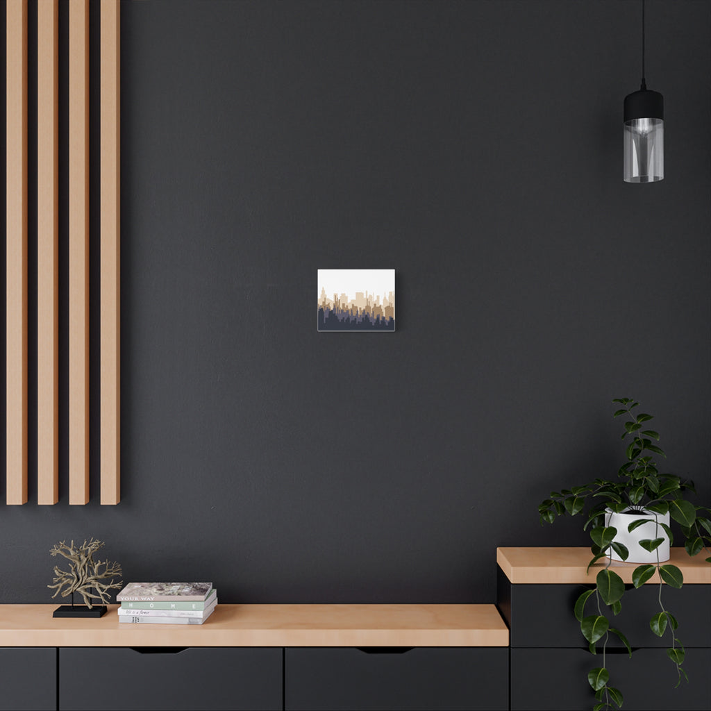 Neutral City Skyline Matte Canvas Wall Art — Minimalist Urban Home Decor