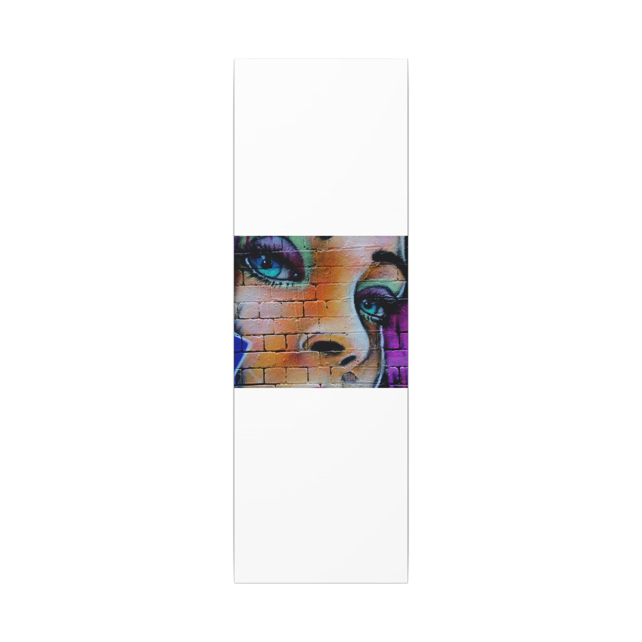 Graffiti Face Matte Canvas Print — Urban Street Art Portrait Wall Decor