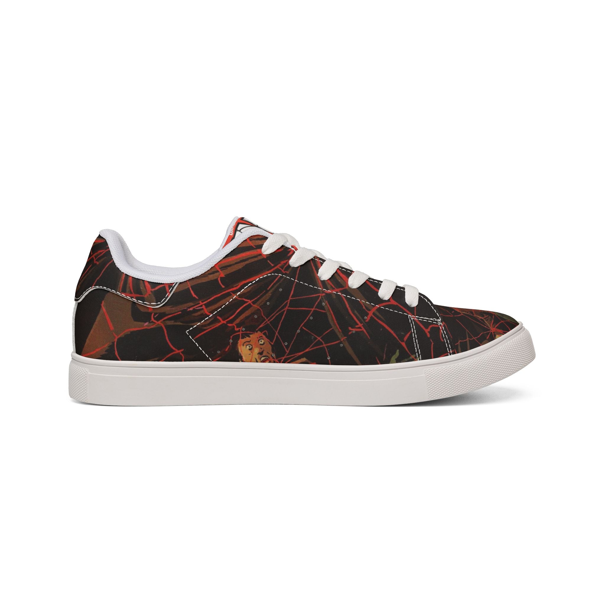 Low-Top Sneakers — Spider Comic Leather Sneakers for Men