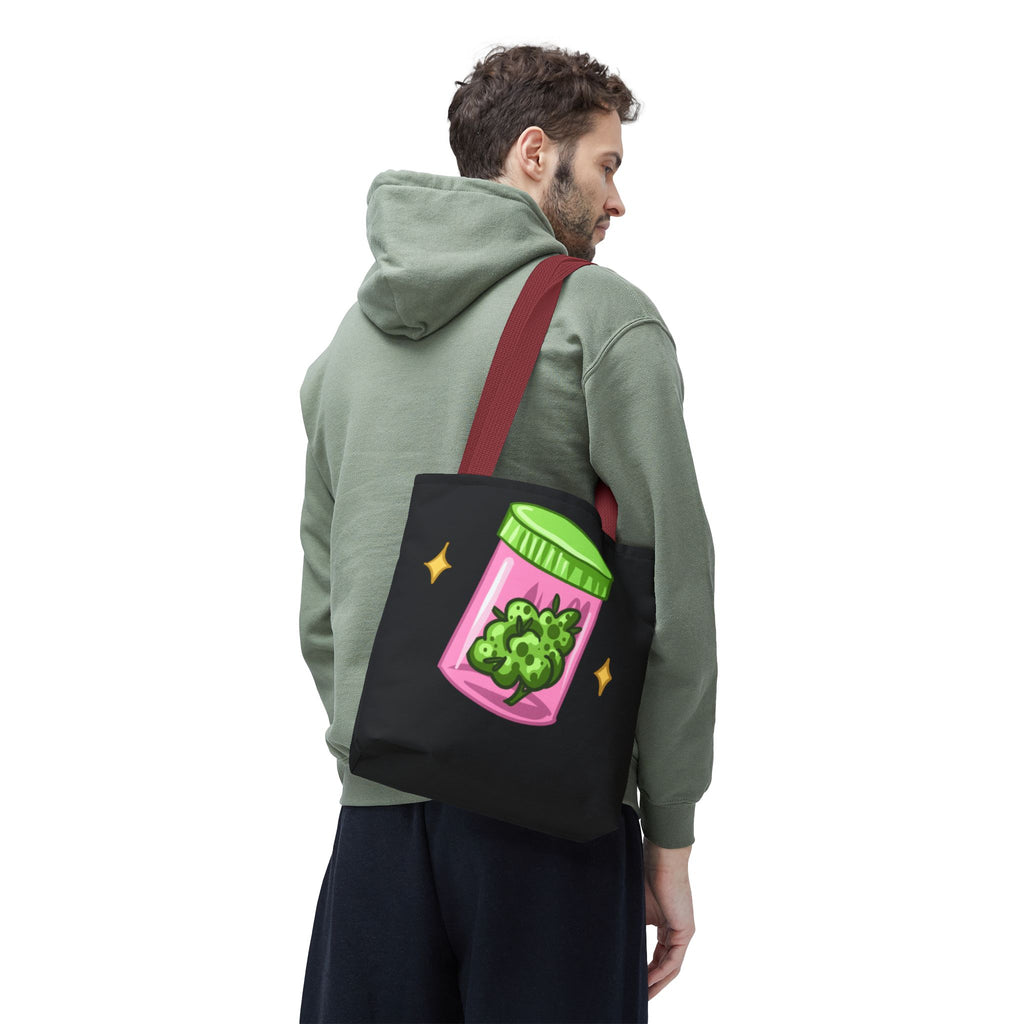 Vibrant Weed Tote Bag - Fun Cannabis Carryall for Partying, Gifts, Festivals, Eco-Friendly Shopping, Unique Statement Piece