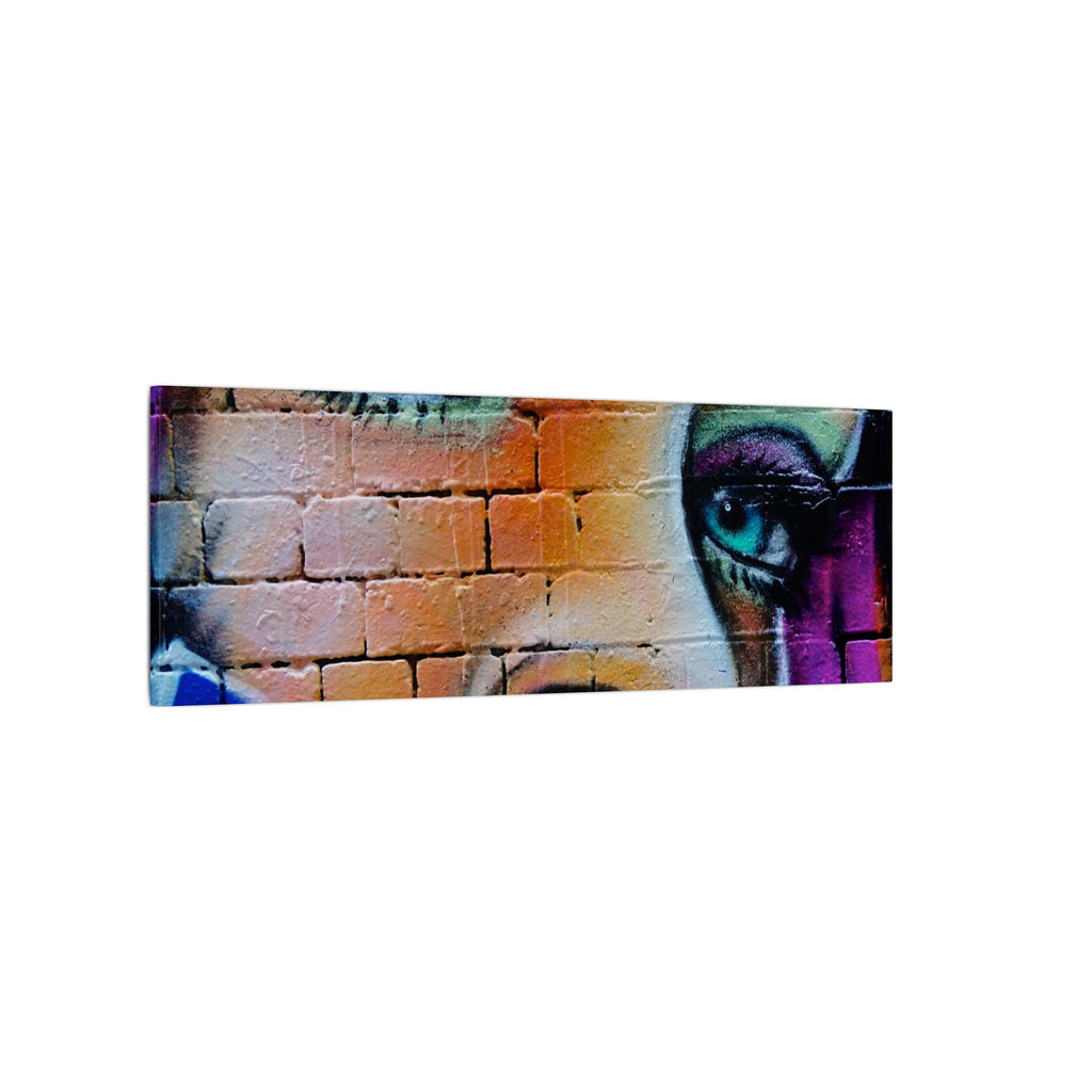 Graffiti Face Matte Canvas Print — Urban Street Art Portrait Wall Decor