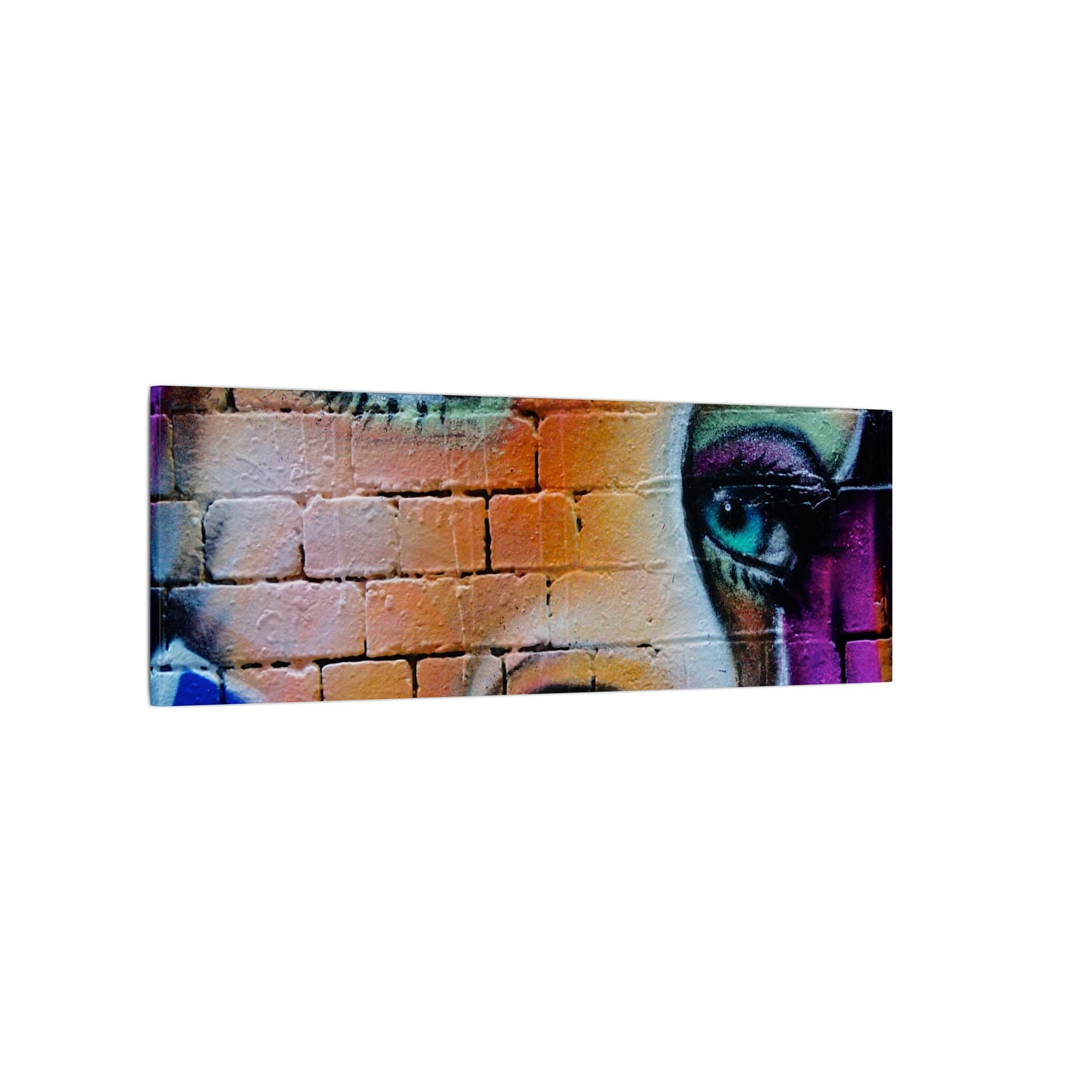Graffiti Face Matte Canvas Print — Urban Street Art Portrait Wall Decor