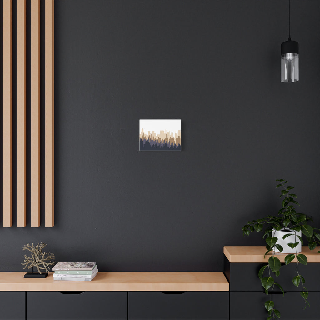 Neutral City Skyline Matte Canvas Wall Art — Minimalist Urban Home Decor
