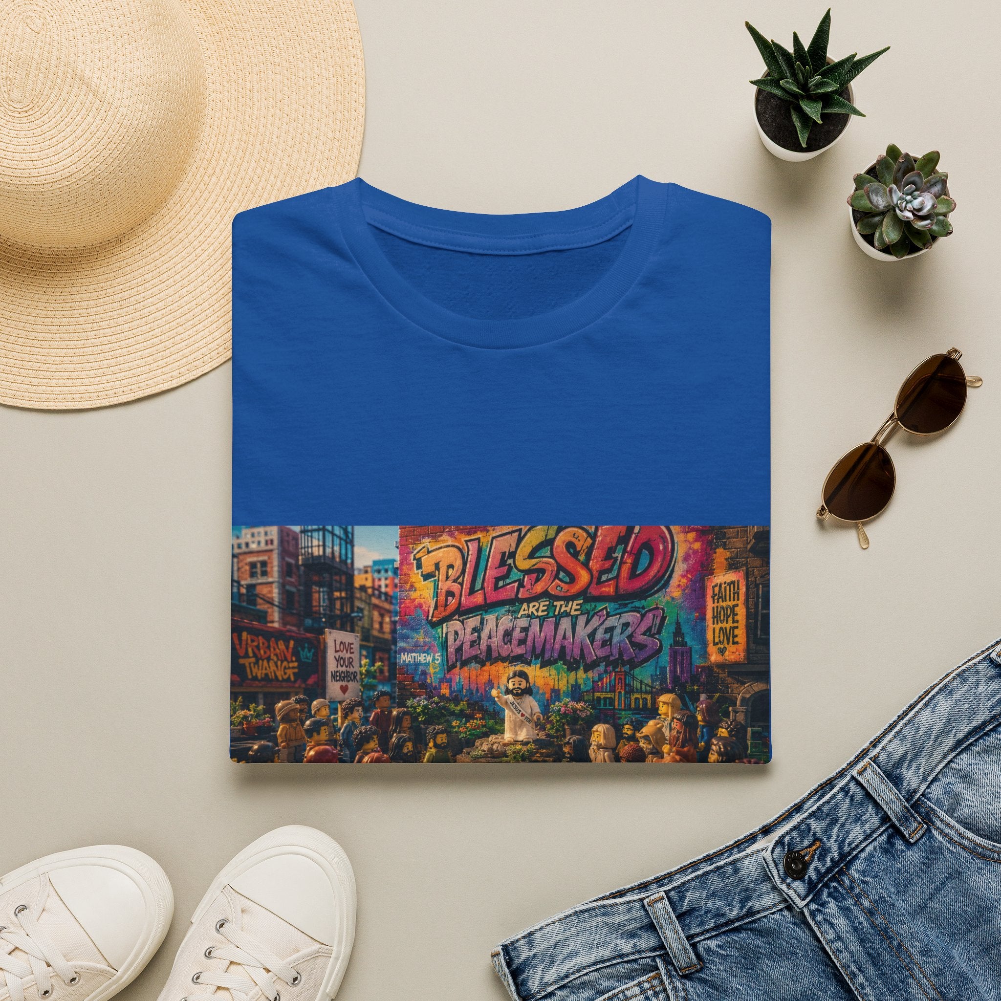 Tiny Jesus — "Blessed Are the Peacemakers" Urban Street Art Graphic Tee