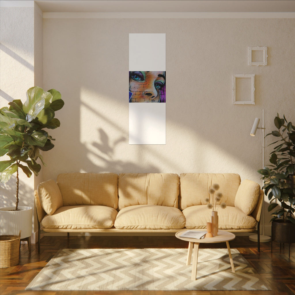 Graffiti Face Matte Canvas Print — Urban Street Art Portrait Wall Decor