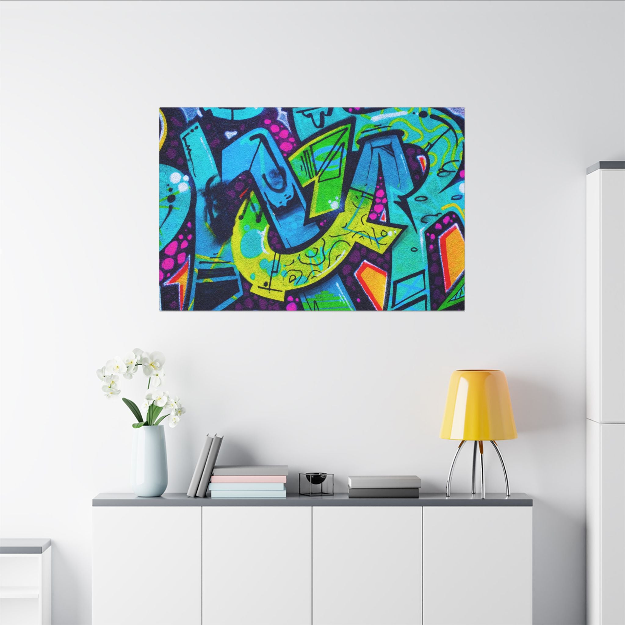 Graffiti Street Art Matte Canvas Print — Vibrant Urban Wall Art
