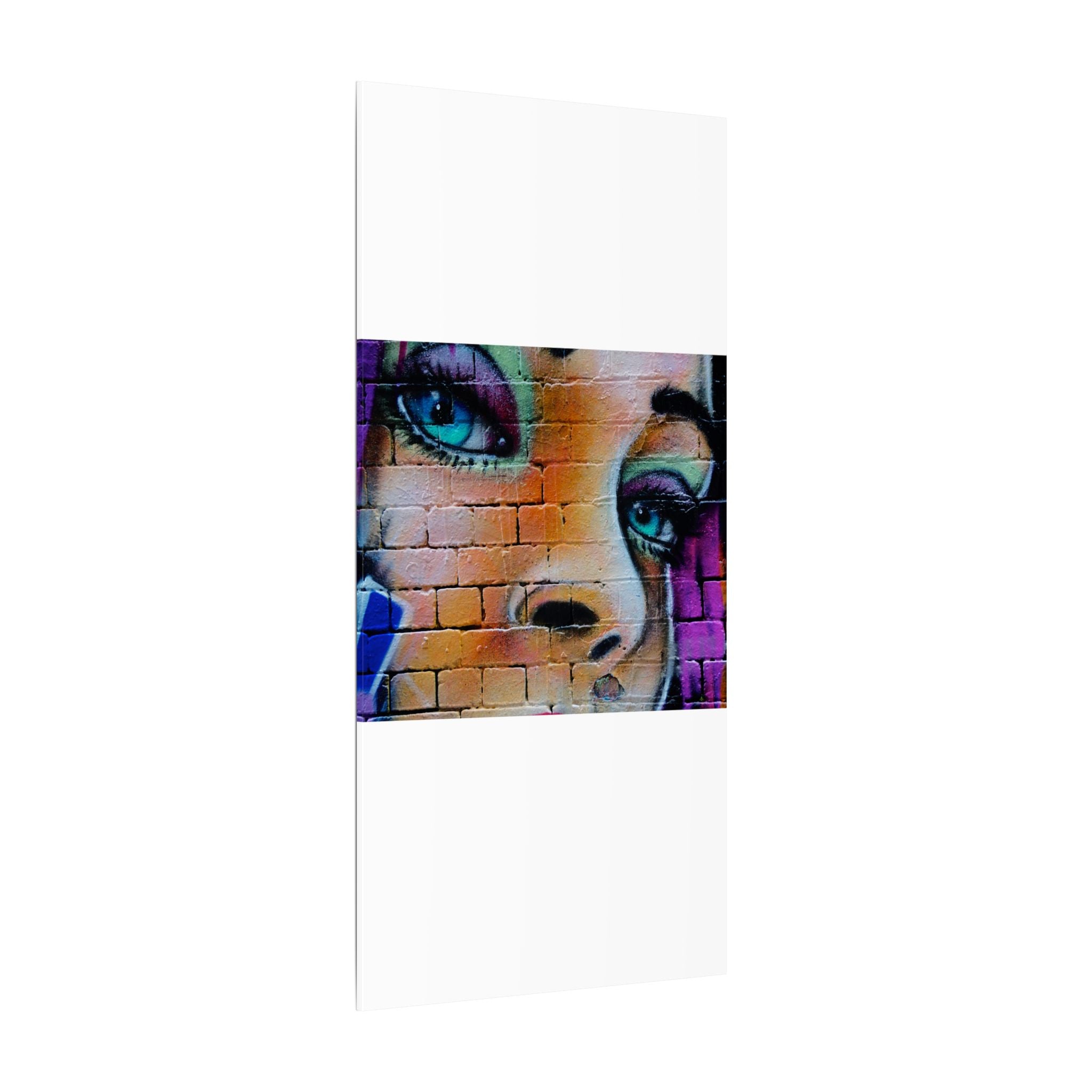 Graffiti Face Matte Canvas Print — Urban Street Art Portrait Wall Decor