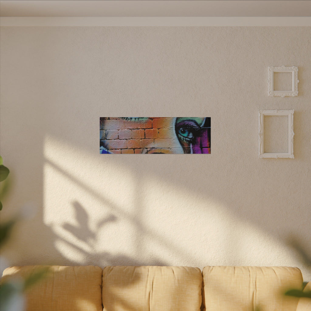 Graffiti Face Matte Canvas Print — Urban Street Art Portrait Wall Decor