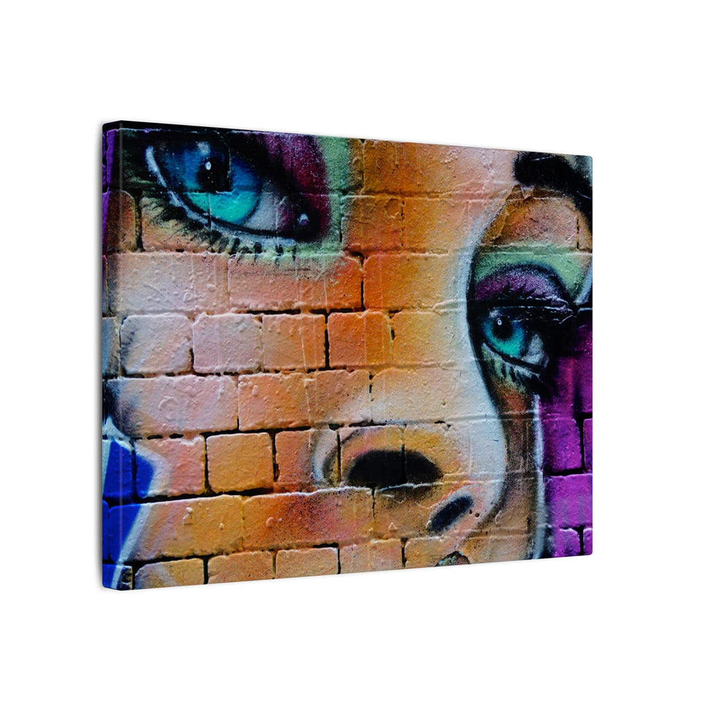 Graffiti Face Matte Canvas Print — Urban Street Art Portrait Wall Decor