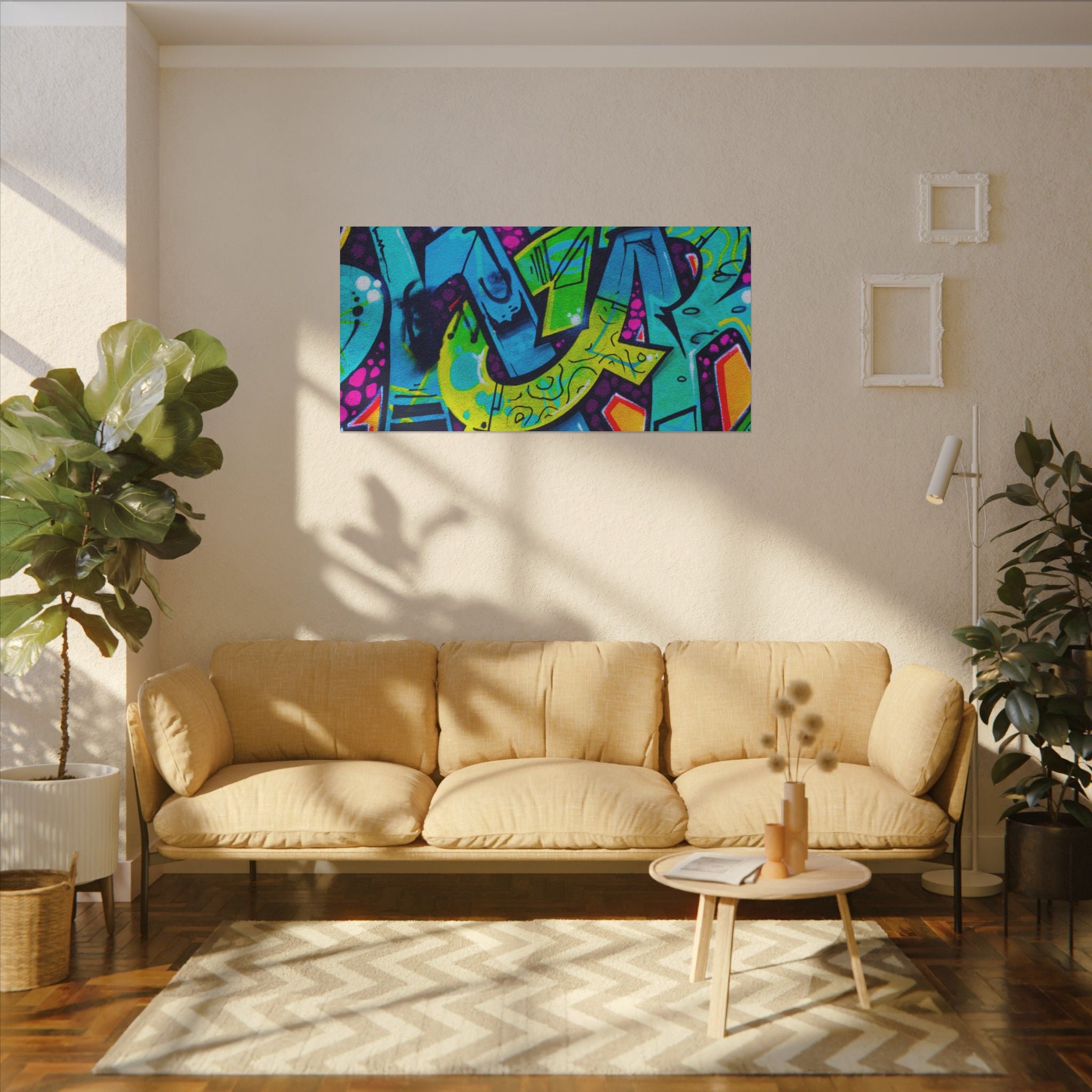 Graffiti Street Art Matte Canvas Print — Vibrant Urban Wall Art
