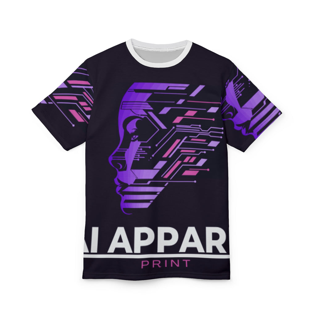 Cyberpunk Unisex Cut & Sew Tee | Futuristic Graphic T-Shirt | Tech Lover Gift | AOP Tee for Festivals, Casual Wear