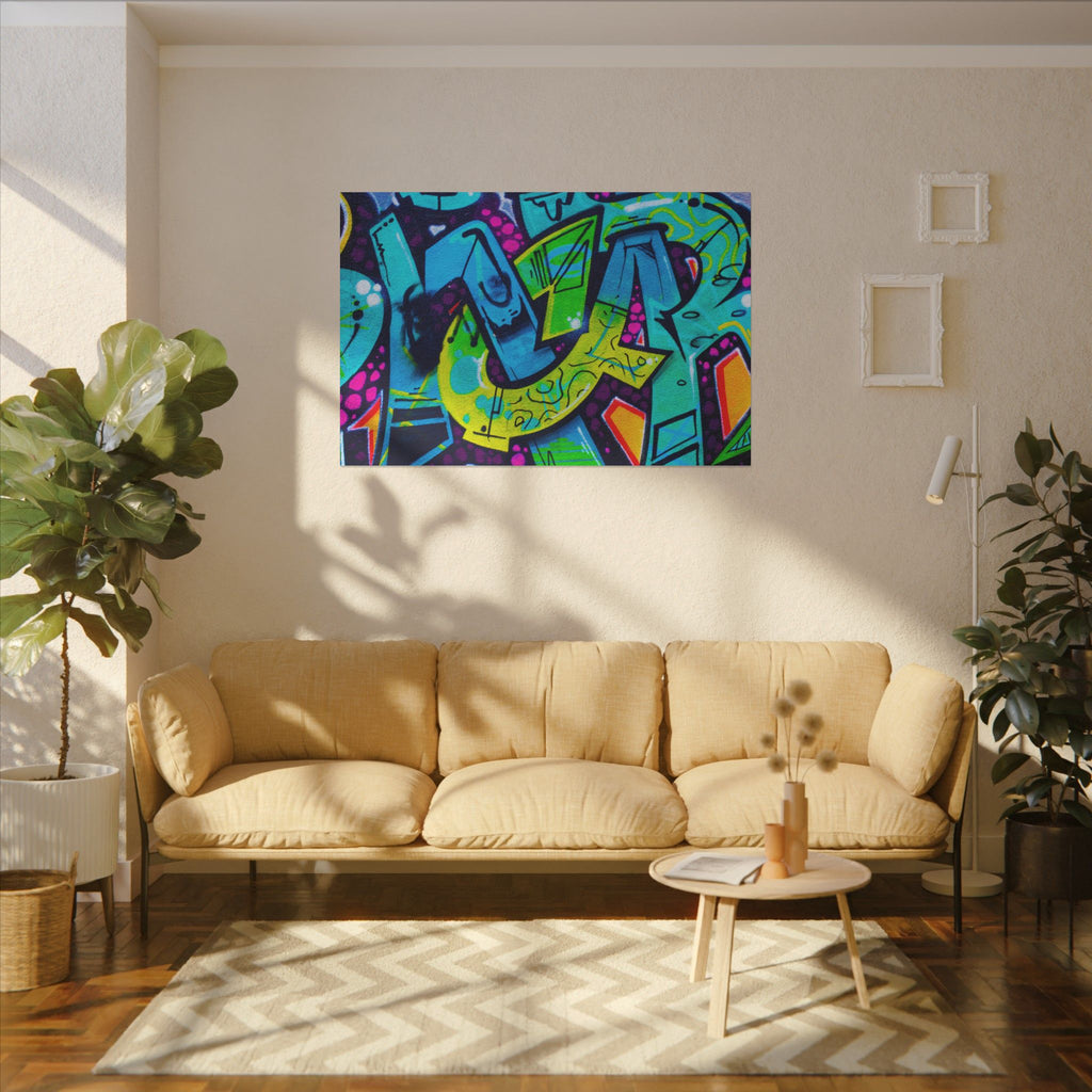 Graffiti Street Art Matte Canvas Print — Vibrant Urban Wall Art