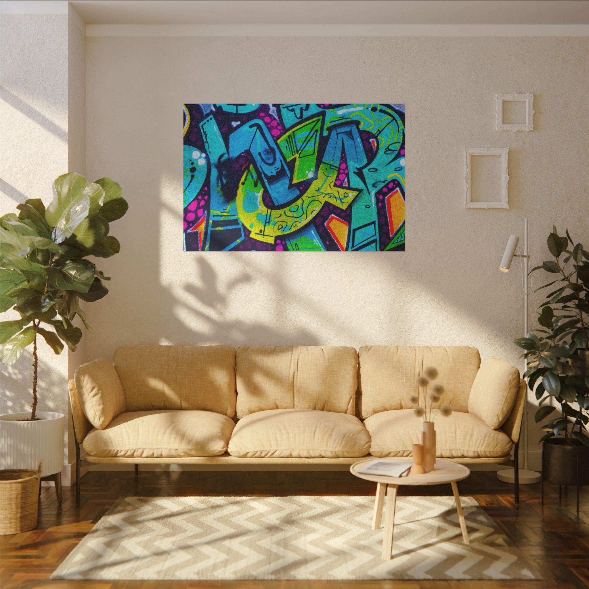 Graffiti Street Art Matte Canvas Print — Vibrant Urban Wall Art