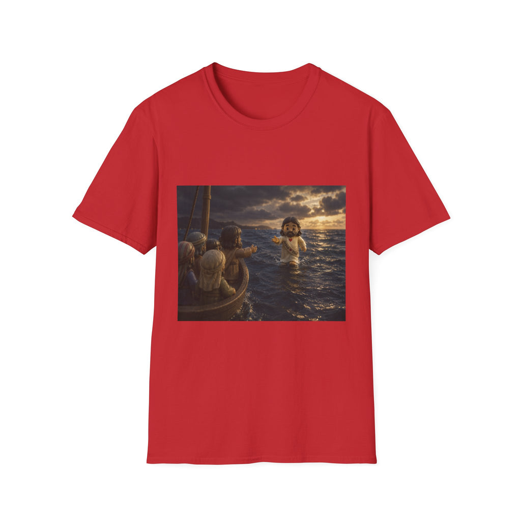 Tiny Jesus Walking on Water T-Shirt — Inspirational Biblical Faith Tee
