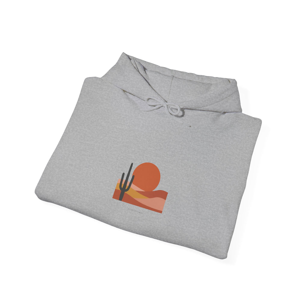 Desert Sunset Minimalist Mesa Hoodie | southwestern art print, adobe-inspired