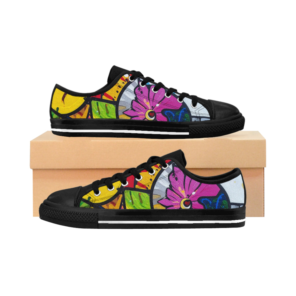Vibrant Women's Sneakers with Colorful Graffiti Design 3