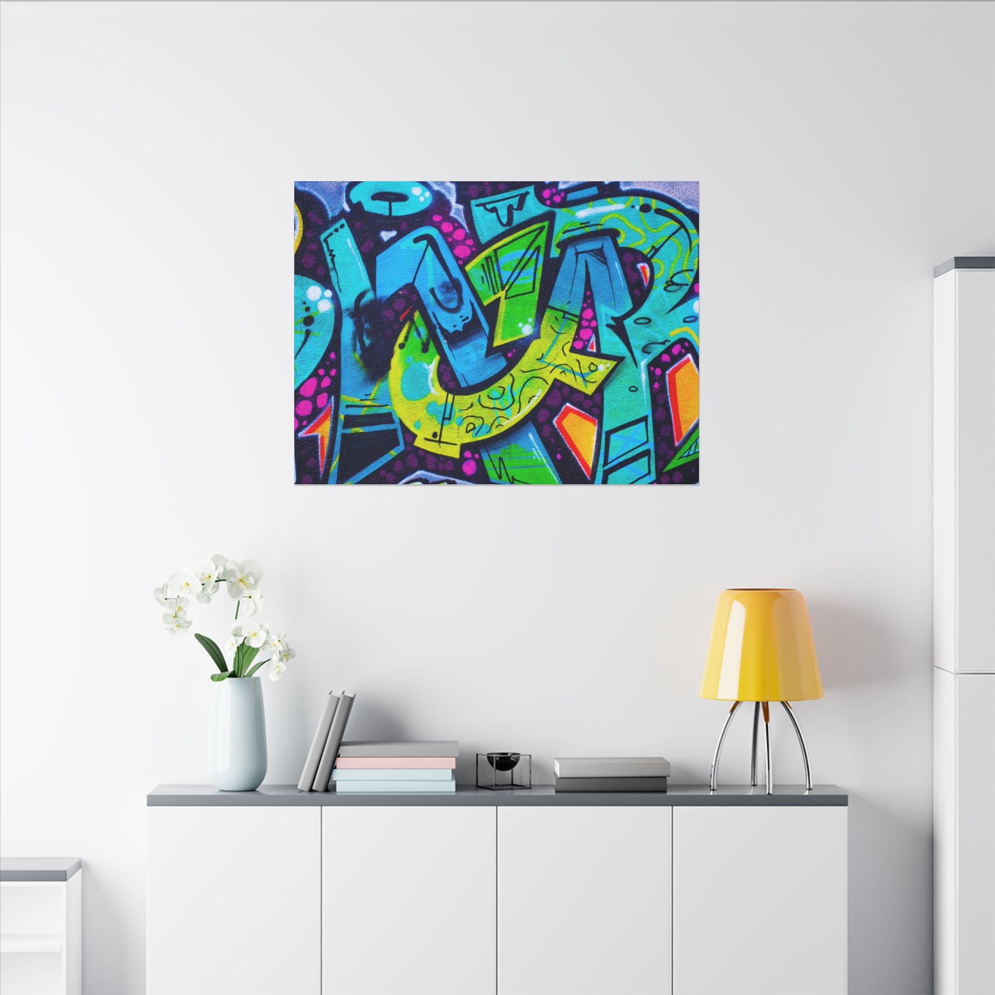 Graffiti Street Art Matte Canvas Print — Vibrant Urban Wall Art