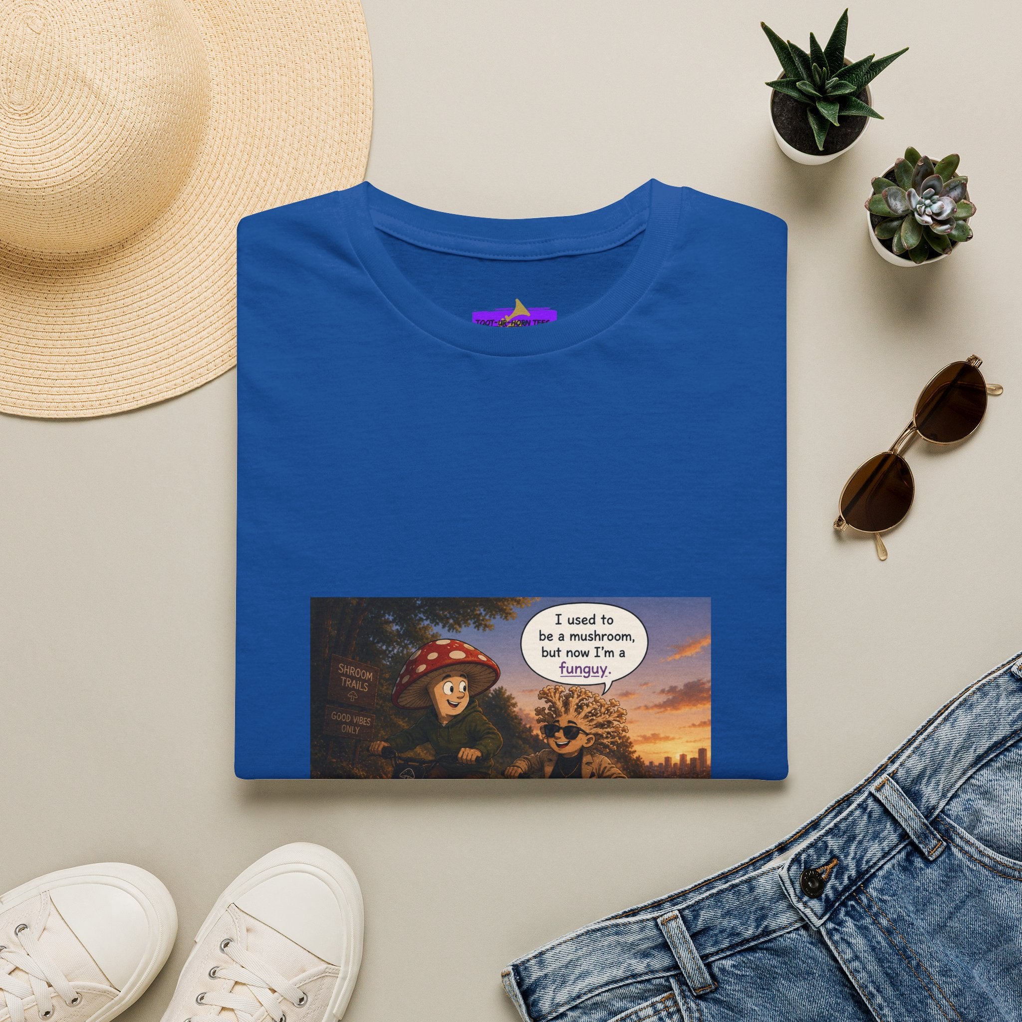 Mushroom Pun T-Shirt — "I used to be a mushroom, but now I’m fungi" Graphic Tee
