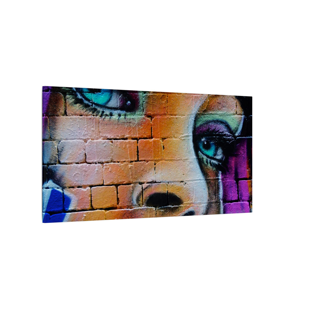 Graffiti Face Matte Canvas Print — Urban Street Art Portrait Wall Decor