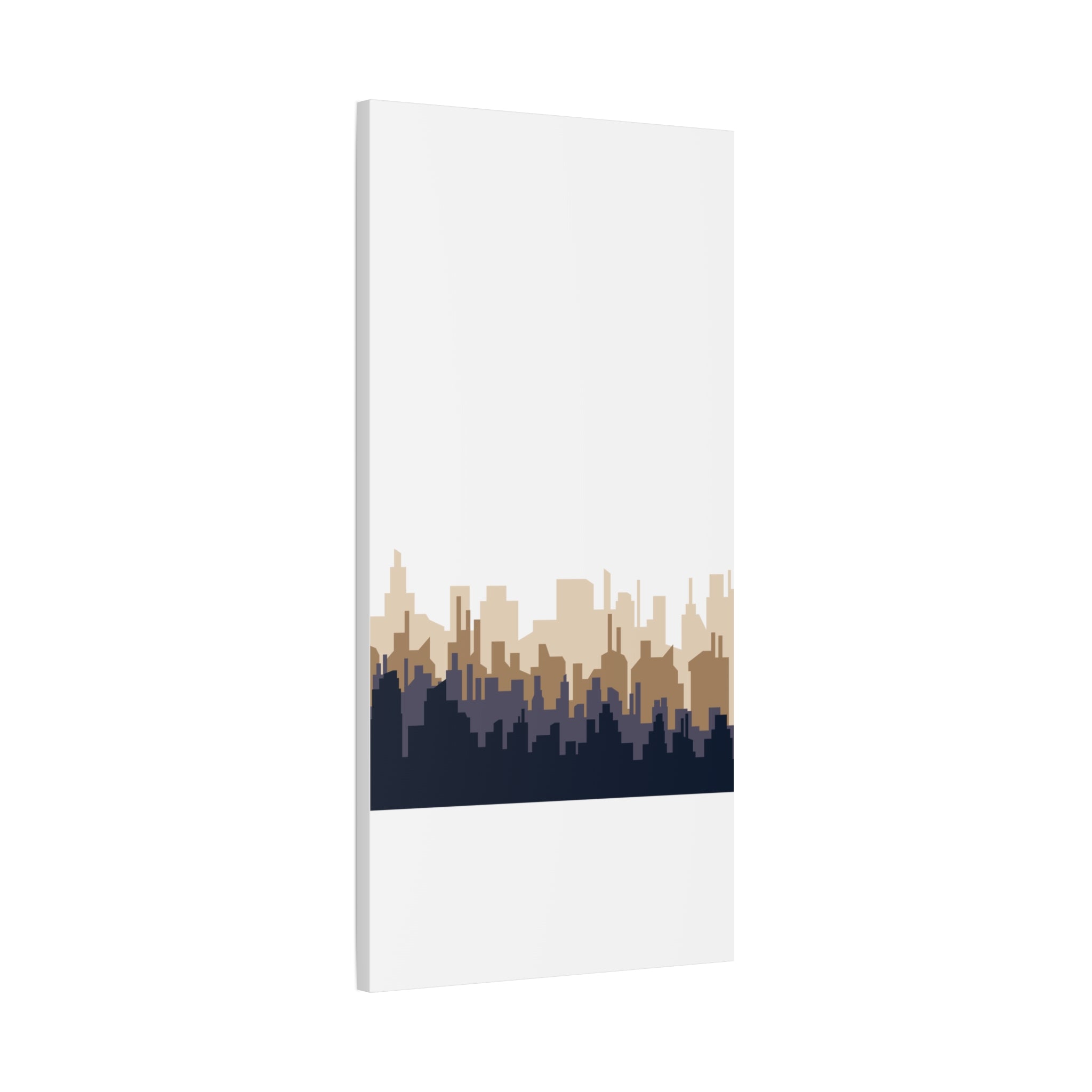 Neutral City Skyline Matte Canvas Wall Art — Minimalist Urban Home Decor
